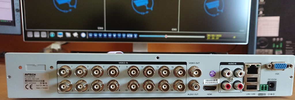 dvr16 Enregistreur Vidéosurveillance H265 pour 1 à 16 caméras BNC standard ou TVI Full HD avec connexion Internet / iphone / Android / Eagle Eyes Image dvr16 Fcosinus