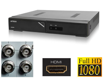 dvr4 Enregistreur Vidéosurveillance DVR H265 pour 1 à 4 caméras BNC standard ou Full HD AHD / CVI / TVI  avec connexion Internet / iphone / Android / Eagle Eyes. Boitier compact