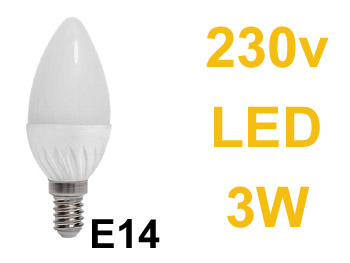 e14led3ww AMPOULE LED 3w E14 230V blanc chaud haute luminosit 250lm - promo -