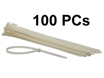 ectw200 Collier serre cables 200 x 4.8mm blanc - 100 pcs 