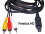 Cordon cable vido + audio stro mini din 9 broches pour Freebox HD vers 3 rca male L=1,5m