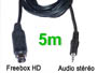 Cordon cable audio stro blind mini din 9 broches pour Freebox HD vers jack 3.5mm male L=5m