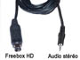 Cordon cable audio stro blind mini din 9 broches pour Freebox HD vers jack 3.5mm male L=2m