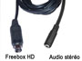 Cordon cable audio stro blind mini din 9 broches pour Freebox HD vers jack 3.5mm femelle L=1,4m