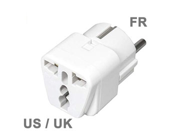 fr2usuk Adaptateur secteur prise FR vers US / UK avec terre