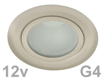 Spot encastrable en métal G4 12 V, couvercle en verre