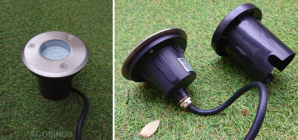 gordo193rg12v Spot LED 12v 1w ROUGE, Rond, étanche IP67 pour l'exterieur. Faible profondeur. Encastrable pour sol de terrasse, jardin et plage de piscine Image gordo193rg12v Fcosinus
