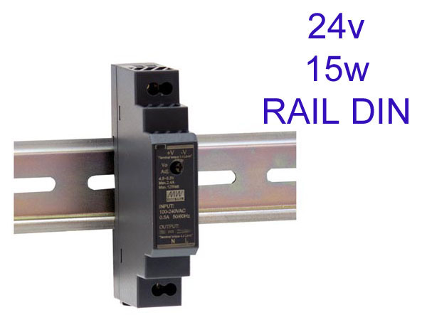 hdr1524 Alimentation transformateur 230v vers 24v pour tableau electrique en rail DIN compatible LED jusqu'� 15w