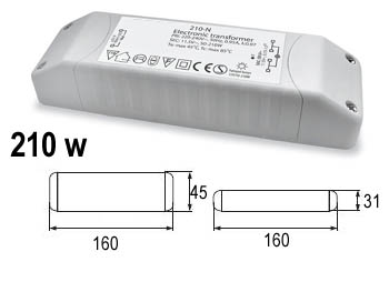 het210n TRANSFORMATEUR ELECTRONIQUE 230 - 12v 210VA pour clairage halogne 50w  210w