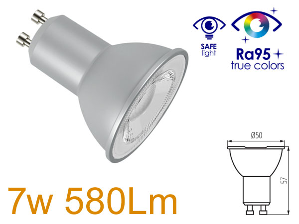 iqled7ww Ampoule LED CRI95 7w GU10 230v blanc chaud 2700k 36� s�rie IQ LED certifi� TUV