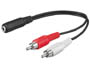 Cable raccord audio 2 RCA male  vers jack 3.5mm femelle stro   L=10cm