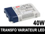 Alimentation dimmable pour spot LED à courant constant 350ma - 1050ma 40w avec fonction variateur sur bouton poussoir et DALI