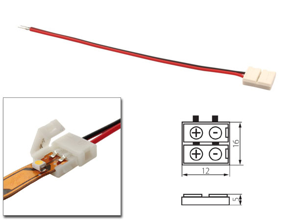 led0cnx Connecteur sans soudure pour ruban LED flexible 8mm