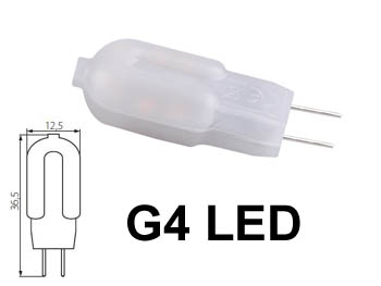 led1g4ww Ampoule LED G4 12 vac / vdc  1,3w 360 Blanc chaud dpolie