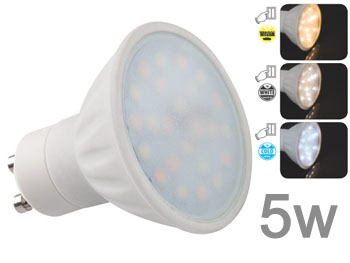 ledgu10tri AMPOULE LED 5w GU10 230V blanc froid/neutre/chaud  commutation magique