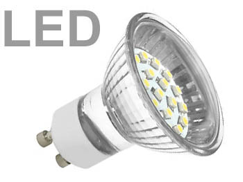 ledgu10wc13 AMPOULE LED SMD 1.3w 230V GU10 Blanc froid lumière du jour, angle large 70°