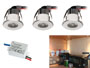 Kit 3 mini spots LED 230v  encastrer pour meubles, cuisine, bibliothque, tagres