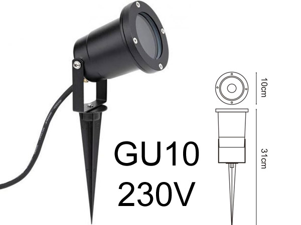 lm7301 Projecteur extrieur GU10 230v Spot  piquer ou  fixer tanche pour jardin