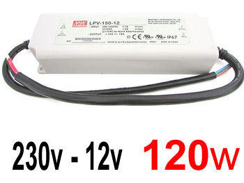 lpv15012 Alimentation transformateur tanche ip67 isol 230v vers 12v spcial LED jusqu' 120w