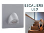 Petit spot encastrable mural carr  LED 12v gris pour escalier , bas de mur , couloir ...