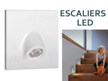 mefis30w Petit spot encastrable mural carr  LED 12v blanc pour escalier , bas de mur , couloir ...