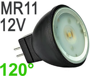 mr11ww24 AMPOULE LED CREE haute puissance 2.5w trs grand angle 120 BLANC chaud 2700k type MR11 GU4 12V excellent rendu