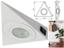 Spot triangle blanc 12v G4 pour plan de travail de cuisine fixation sous meuble haut avec interrupteur ( sans ampoule )
