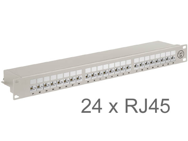 patch19p24 Baie panneau de brassage 19 pouces patch 24 ports RJ45 blind CAT6A