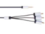 Cable audio video jack 4 contacts 3.5mm vers 3 RCA HQ blindé L=1m