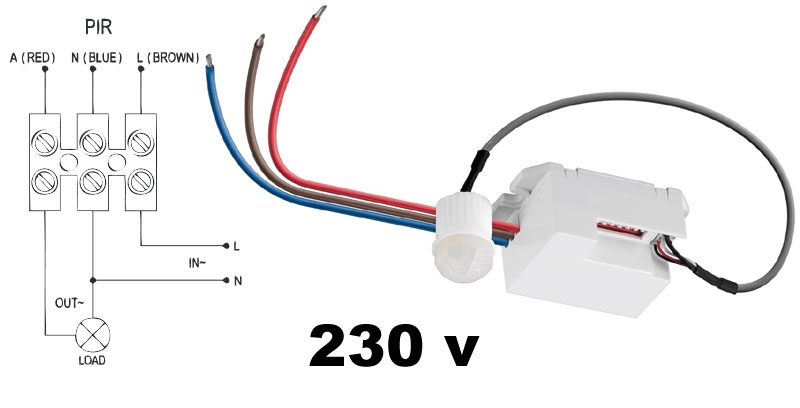 Détecteur mvt pour UP-schalterdose 2 ou 3-fil-Technologie PIR-Sensor 160 ° 230 V 