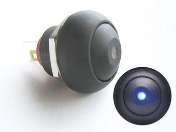r1396b Bouton poussoir miniature unipolaire à LED bleue design Velbus