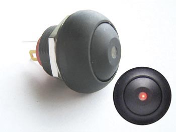 r1396r  Bouton poussoir miniature unipolaire à LED rouge design Velbus