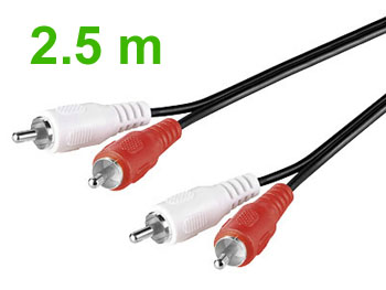 rca2rca Cordon cable audio blindé stéréo 2 rca vers 2 rca  L=2.5m