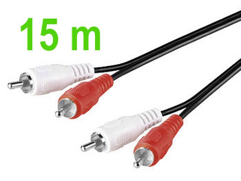 rca2rca15 Cordon cable blindé audio stéréo 2 rca vers 2 rca L=15m