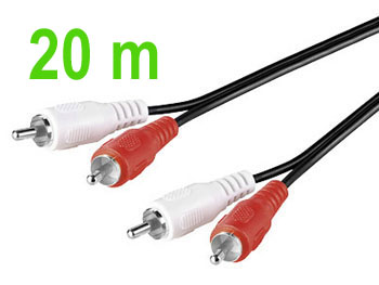 rca2rca20 Cordon cable audio stéréo 2 rca vers 2 rca L=20m