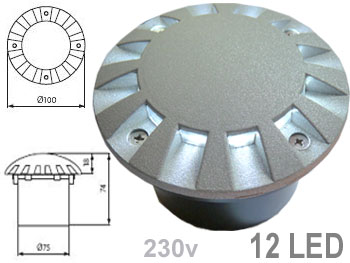 Spot 230V encastrable extérieur 15.