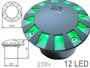 Spot carrossable led vert encastrable de sol rond extrieur tanche IP 66 Aluminium LED VERTES 230v 360 pour alle , jardin et accs voiture