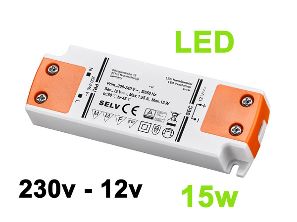 set1215 Alimentation transformateur extra plat 230v vers 12v spcial LED jusqu' 15w