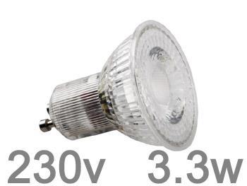 smdgu10nw33 AMPOULE LED 3.3w GU10 230V blanc neutre 4000K haute puissance grand angle 120° 