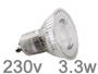 AMPOULE LED 3.3w GU10 230V blanc neutre 4000K haute puissance grand angle 120° 
