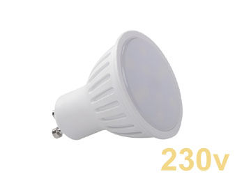smdgu10ww25 AMPOULE LED 3w 230v GU10 blanc chaud grand angle 120° depolie 