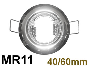 smr11c mini Spot encastrable Chromé 60mm avec support pour lampe MR11 12v, idéal pour structure de véranda