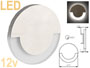 Petit spot encastrable mural rond  LED 12v couleur aluminium bross design pour escalier , bas de mur , couloir ...