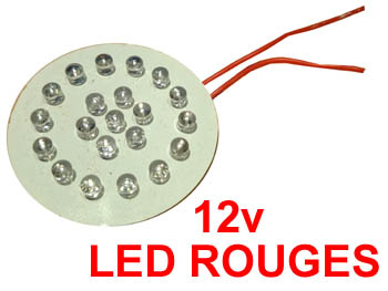 spare7010red12v Platine de remplacement 12v DC 0.8w  21 LED ROUGE pour spot de sol