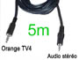 Cordon cable audio stéréo blindé jack 3.5mm 4 contacts pour décodeur Orange TV4 vers jack 3.5mm male L=5m