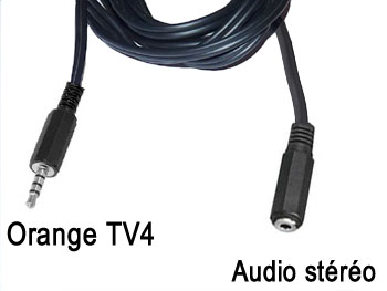 tv4jkf Cordon cable audio stéréo blindé jack 3.5mm 4 contacts pour décodeur Orange TV4 vers jack 3.5mm Femelle L=1,4m