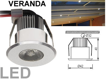 veranda1led mini spot encastrable LED 350mA faible diamtre 42mm  spcial chevron de vranda