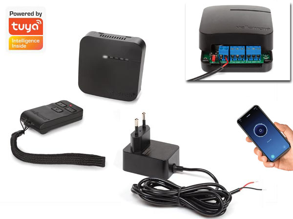 vm130v2set Kit tlcommande sans fil + rcepteur 230v et 12v  2 canaux  relais 433 Mhz compatible smartphone via Tuya et wifi