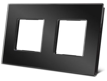 vmbgp2sb VELBUS Double plaque de recouvrement en verre pour bticino livinglight, noir