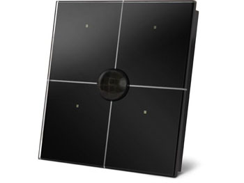 vmbgp4pirb VELBUS Module de commande en finition verre avec touches tactiles quadruples et détecteur de mouvement et de crépuscule intégré, noir